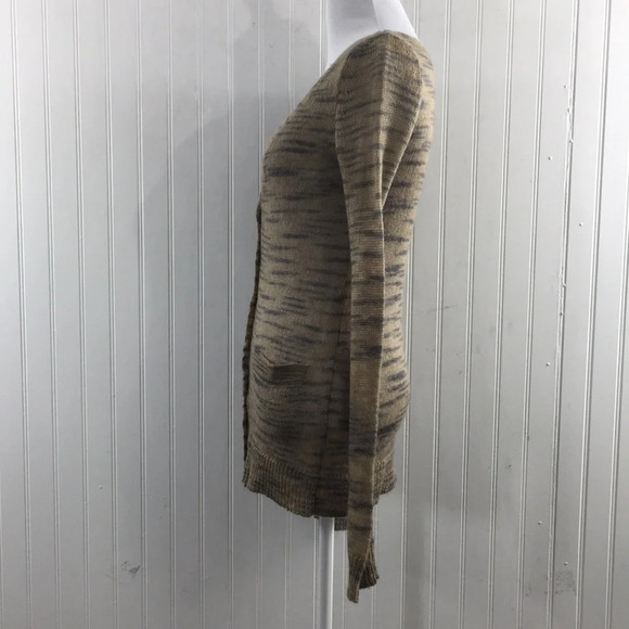 FP Free People Beach Tan Gray Space Dye Knit Cardigan Top Womens XS Mohair Blend - Picture 4 of 9